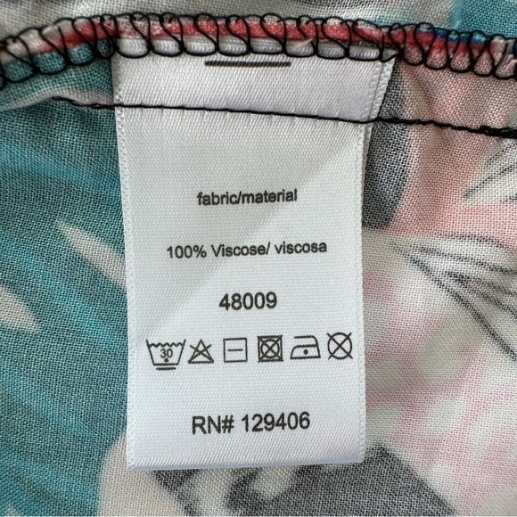 Venus top, raglan with 3/4 length bell sleeves, elasticized neckline, tropical - Picture 11 of 12